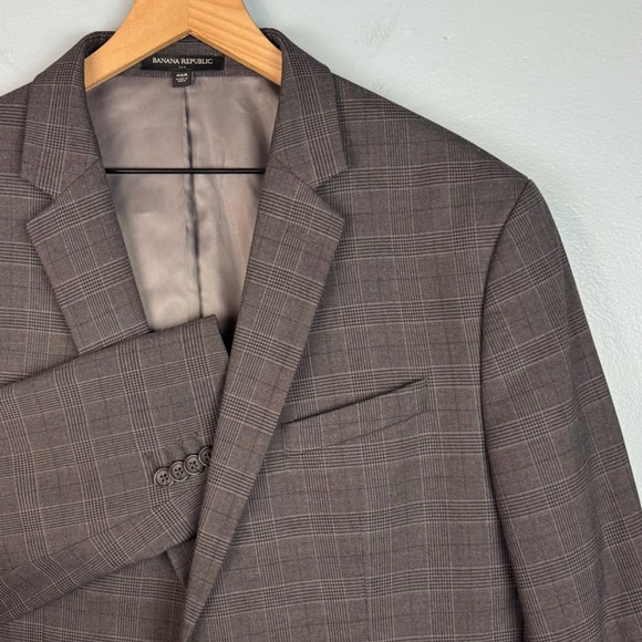 Banana Republic Other - Banana Republic Men 46 Regular Gray Glen Plaid Slim Fit Sport Coat Blazer Jacket
